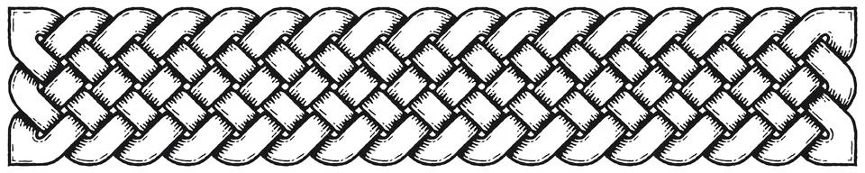 Linear border with Celtic knots, with shadows Stock Illustration