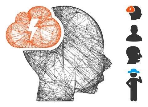 Linear Brainstorm Vector Mesh Stock Illustration