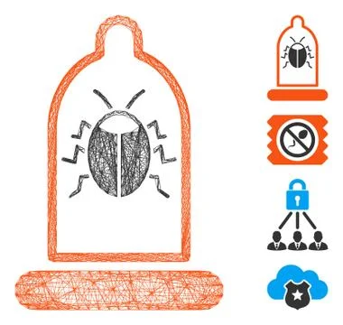 Linear Bug Protection Condom Vector Mesh Stock-Illustration