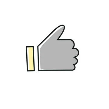 Linear button with finger like icon. Web Social media flat icon. Stock Illustration