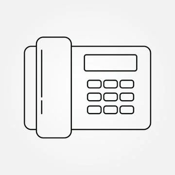 Linear button phone icon for logo, design and decoration of websites and appl Stock Illustration