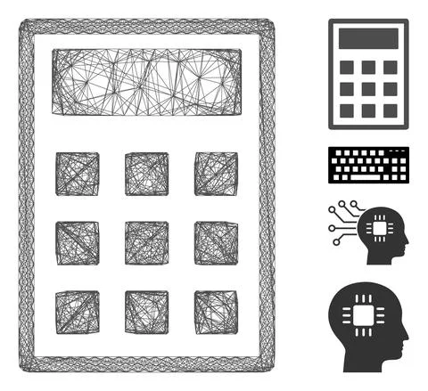 Linear Calculator Vector Mesh Illustrazione stock