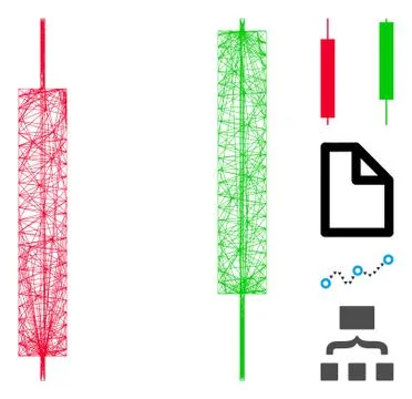 Linear Candlesticks Vector Mesh Stock Illustration