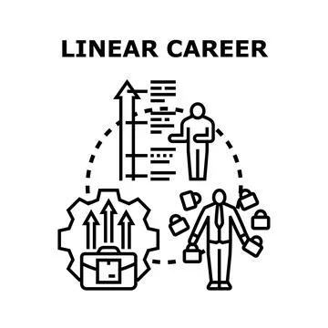 Linear career development vector concept illustration Stock Illustration