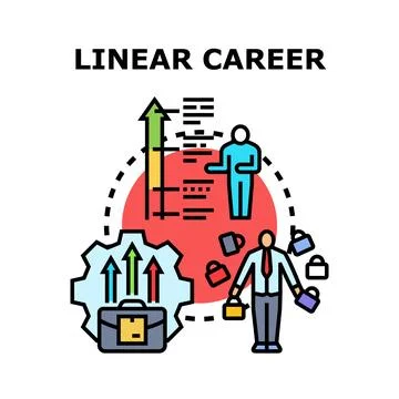 Linear career development vector concept illustration Stock Illustration