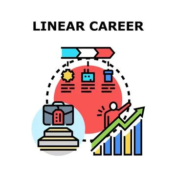 Linear career path with professional growth concept Stock Illustration