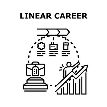 Linear career path with professional growth concept Illustrazione stock