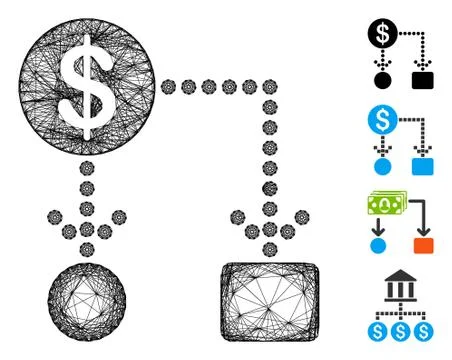 Linear Cashflow Vector Mesh 스톡 일러스트