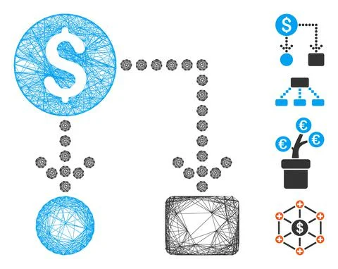Linear Cashflow Vector Mesh Illustrazione stock