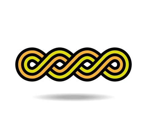 Linear Celtic or Greek pattern of three lines Infinity symbol Mobius loop Tattoo Stock Illustration