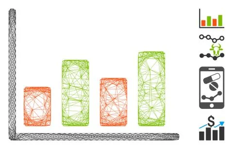 Linear Chart Vector Mesh Stock Illustration