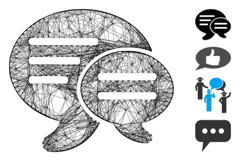 Linear Chat Vector Mesh Stock Illustration