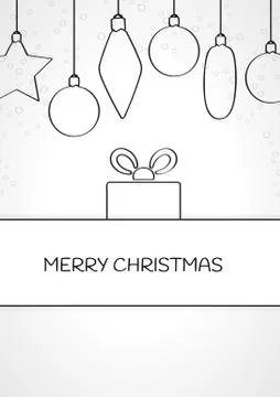 Linear christmas card Stock Illustration