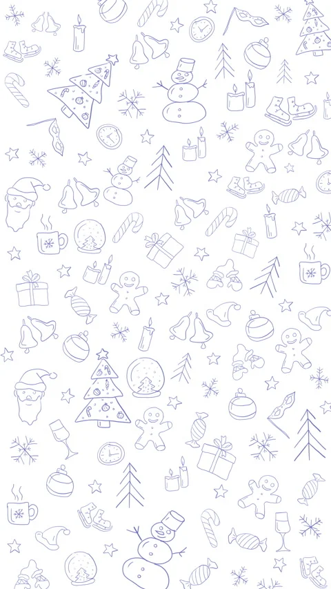 Linear christmas pattern on loop animated white background. Copy space. Video stock 295809937