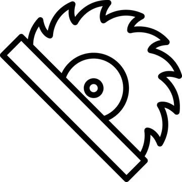 Linear circular saw icon as an editable outline for your design Stock Photos