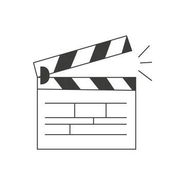 Linear clapper icon for the movie. A firecracker for filmmaking. Board for a Stock Illustration