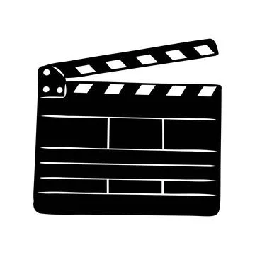 Linear clapper icon for the movie. A firecracker for filmmaking. Board for a  Stock Illustration