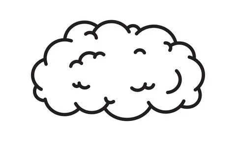 Linear Cloud Cartoon Style Vector Illustration Stock Illustration