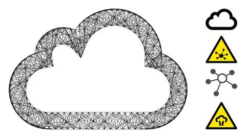 Linear Cloud Vector Mesh Stock Illustration