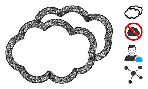 Linear Clouds Vector Mesh 스톡 일러스트