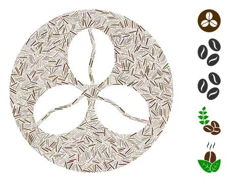 Linear Coffee Beans Icon Vector Mosaic 스톡 일러스트
