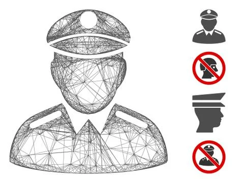 Linear Colonel Vector Mesh Illustrazione stock