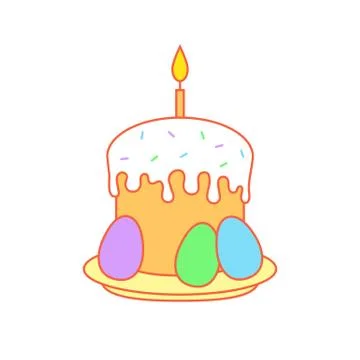 Linear color kulich icon Stock Illustration