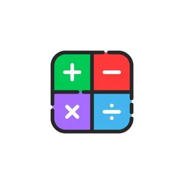 Linear color math symbol icon Stock Illustration