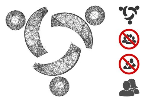 Linear Community Vector Mesh 스톡 일러스트