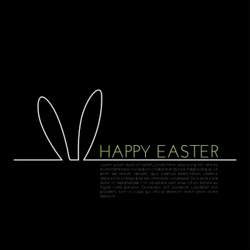 Linear concept, easter greeting card Stock Illustration