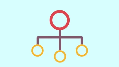 Linear connection icon, Communication and three connection 2d with alpha matte Vídeos de archivo 336039236