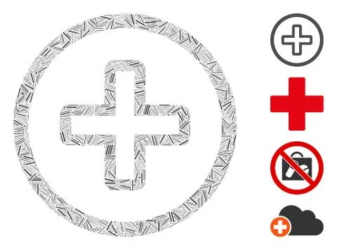 Linear Create Icon Vector Collage Stock Illustration