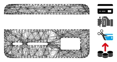 Linear Credit Card Vector Mesh 스톡 일러스트