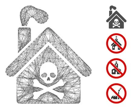 Linear Crematory Building Vector Mesh Ilustración de archivo