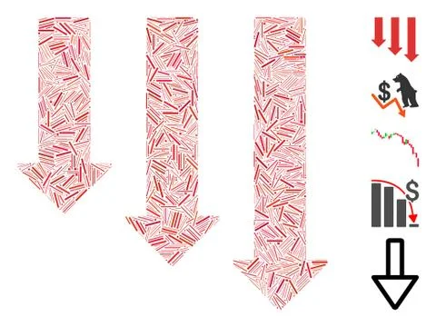 Linear Crisis Direction Icon Vector Mosaic Stockillustratie