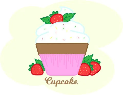 Linear CUPCAKE icon. Vector elements suitable for website and presentation 스톡 일러스트