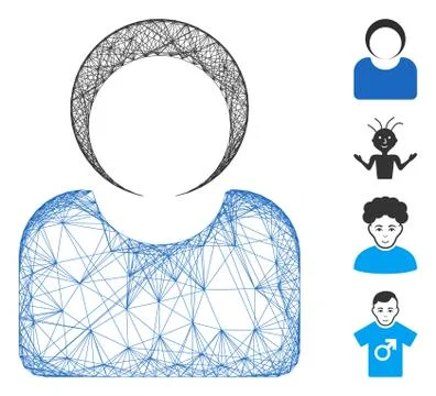 Linear Customer Vector Mesh Stockillustratie