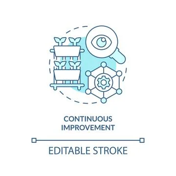 Linear customizable continuous improvement icon concept Stock Illustration