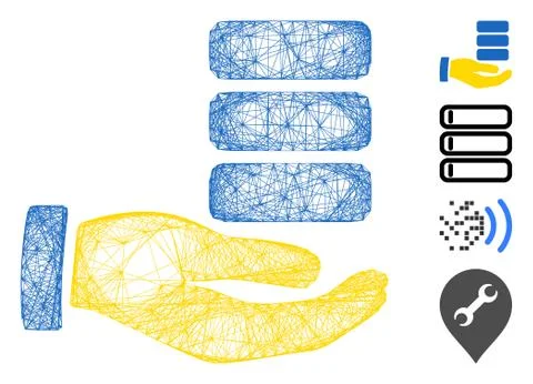 Linear Data Provider Hand Vector Mesh Stock Illustration