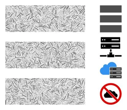 Linear Database Icon Vector Mosaic 스톡 일러스트