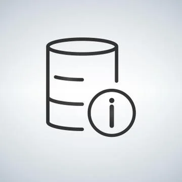 Linear Database, Server Isolated Flat Web Mobile Icon with info icon. Vector  Stock Illustration