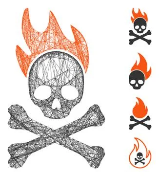 Linear Death Fire Vector Mesh Stock Illustration