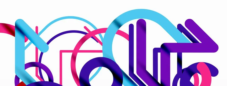 Linear design colorful circles and lines Stock Illustration
