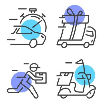 Linear design for delivery service 스톡 일러스트