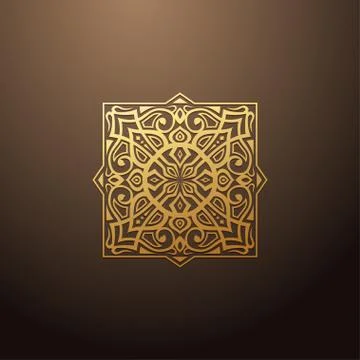 Linear design elements. Vector design gold ornament. Logo design templates Stockillustratie