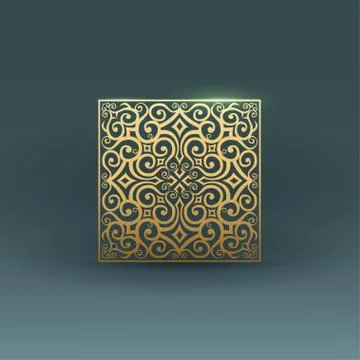 Linear design elements. Vector design gold ornament. Stock Illustration