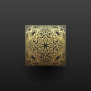 Linear design elements. Vector design gold ornament. Logo design templates イラスト素材