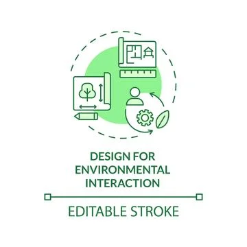 Linear design for environmental interaction icon concept Stock Illustration
