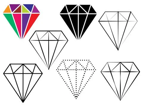 Linear Diamond Sign Vector Design. Stock Illustration