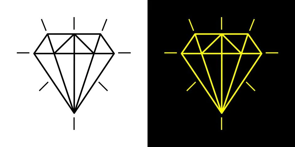 Linear Diamond Sign Vector Design. Stock Illustration